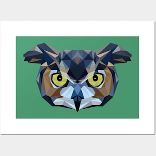 Owl Low Poly Art Posters and Art